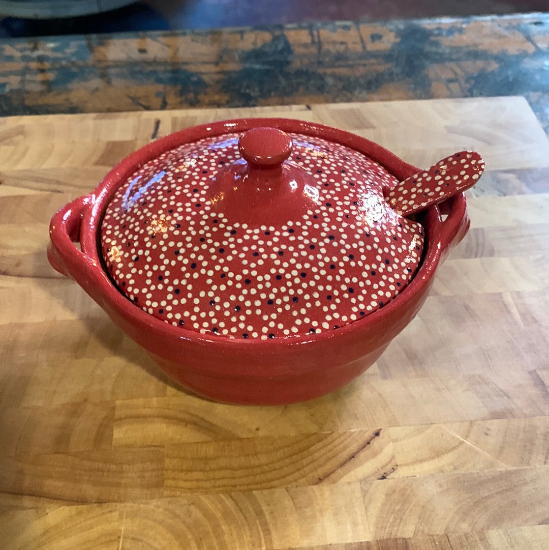 Clay pot small (Red) W/ lid & spoon